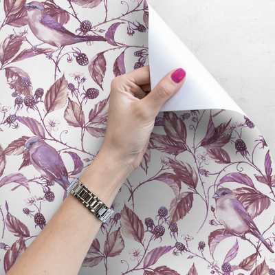 Papier peint Oiseaux parmi les mûres