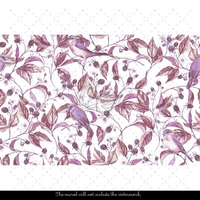 Papier peint Oiseaux parmi les mûres