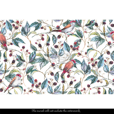 Papier peint Chants d'oiseaux dans les mûres
