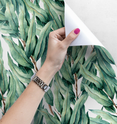 Papier peint feuilles de laurier rose