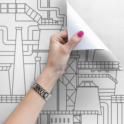 Papier peint Croquis de la ville industrielle