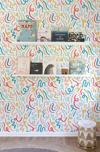 Tapisserie panoramique Fioritures et tourbillons