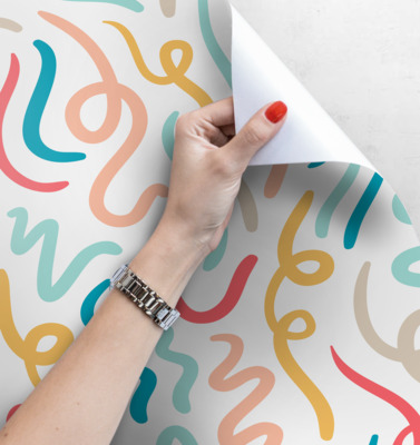 Tapisserie panoramique Fioritures et tourbillons