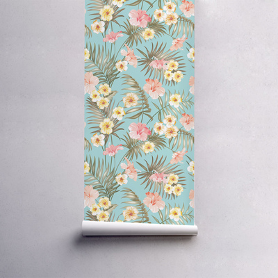 Tapisserie murale Douces fleurs exotiques