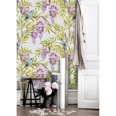 Papier peint Un jardin plein de mésanges