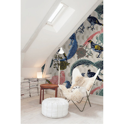 Papier peint Faisans parmi les fleurs