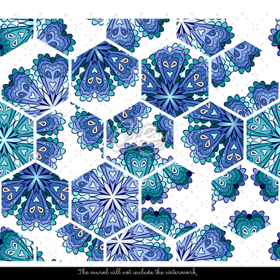 Tapisserie murale Azulejos hexagonaux