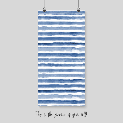 Tapisserie murale Rayures aquarelles bleues