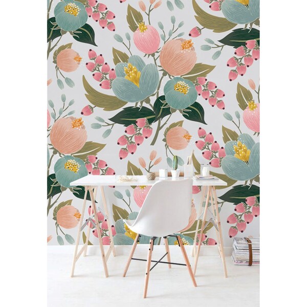 Papier peint panoramique Au pays des coquelicots colorés