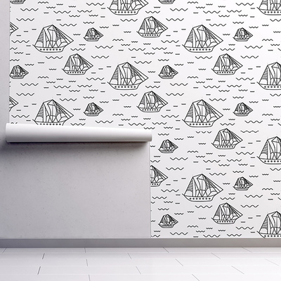 Papier peint Voiliers sur un lac de Mazurie