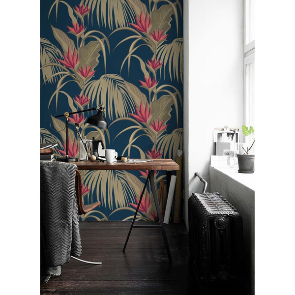 Papier peint Repose parmi les fleurs rouges