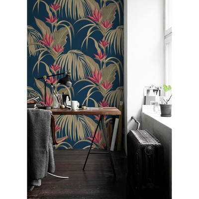 Papier peint Repose parmi les fleurs rouges
