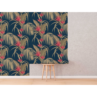 Papier peint Repose parmi les fleurs rouges