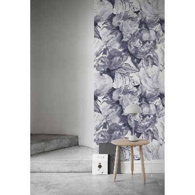Papier peint Fleurs grises fantaisie