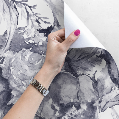 Papier peint Fleurs grises fantaisie