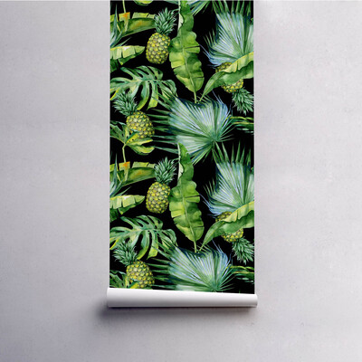 Papier peint adhésif Jungle d'ananas