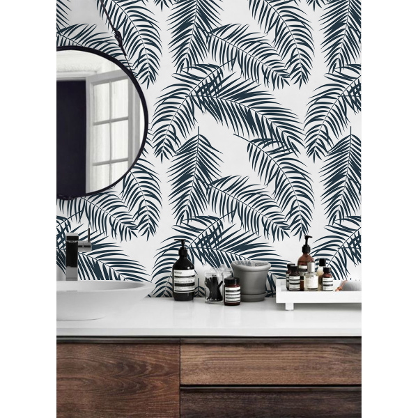 Papier peint adhésif L'ombre des feuilles de palmier noires