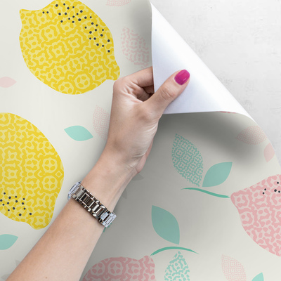 Tapisserie murale Citrons abstraits en fleurs