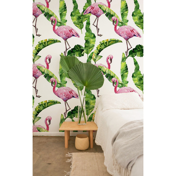 Papier peint Flamants roses cachés dans les feuilles