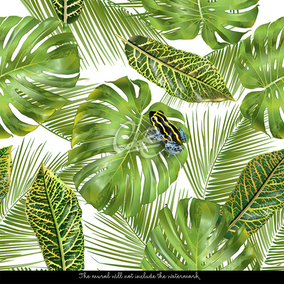 Tapisserie murale Grandes feuilles tropicales