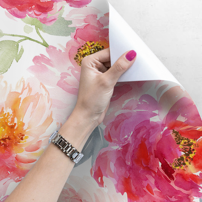 Papier peint Jardin de pivoines romantiques