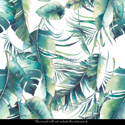 Papier peint adhésif Accessoires tropicaux élégants