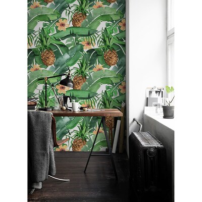 Tapisserie murale Ananas cachés dans les feuilles