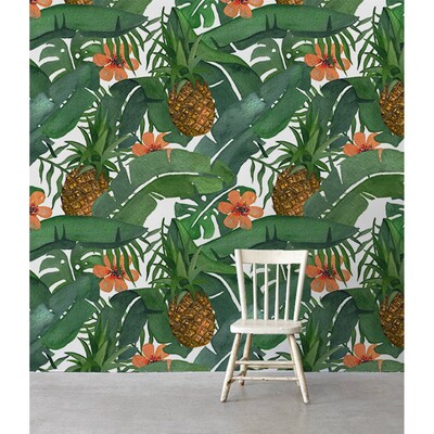 Tapisserie murale Ananas cachés dans les feuilles