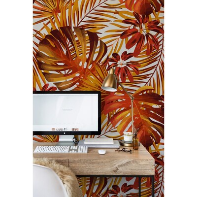 Papier peint adhésif Feuilles de Monstera Flamme