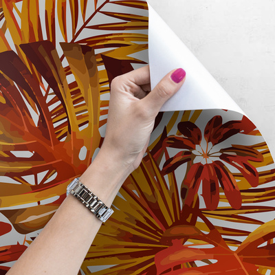 Papier peint adhésif Feuilles de Monstera Flamme