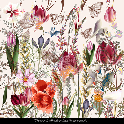 Tapisserie murale Fleurs provençales