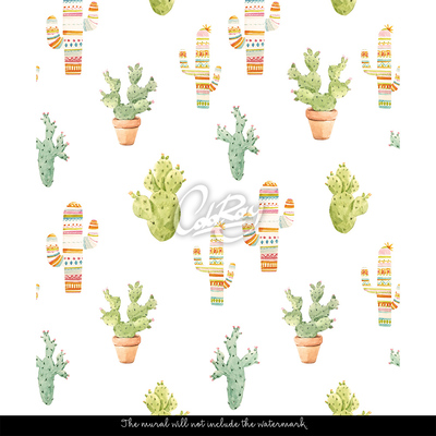 Tapisserie murale La folie des cactus