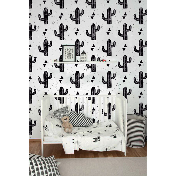Papier peint adhésif Cactus noir ondulant