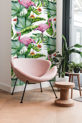 Tapisserie murale Flamant rose sous les tropiques