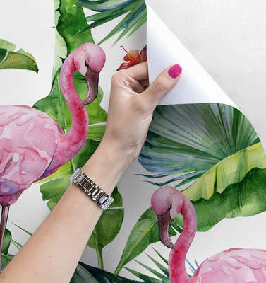 Tapisserie murale Flamant rose sous les tropiques
