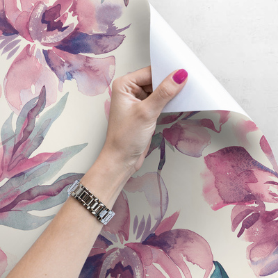 Papier peint adhésif Fleurs romantiques lilas