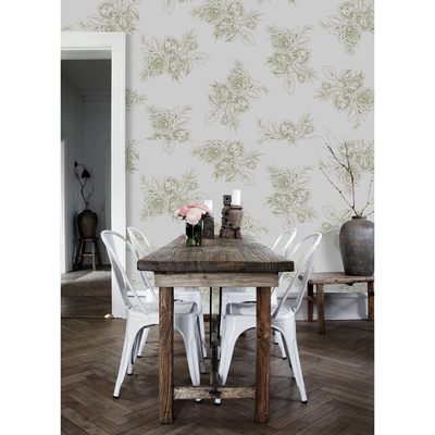 Papier peint Délicates roses françaises