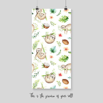 Tapisserie murale Paresseux mignons sur les branches