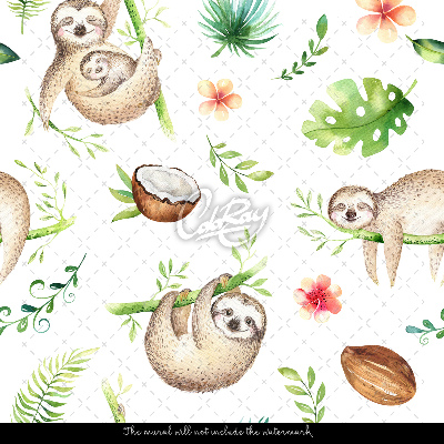 Tapisserie murale Paresseux mignons sur les branches