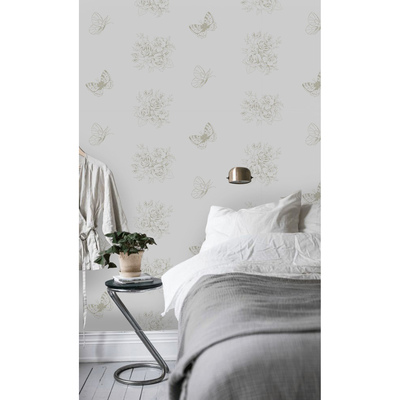 Papier peint adhésif Fleurs et papillons printaniers éclatants