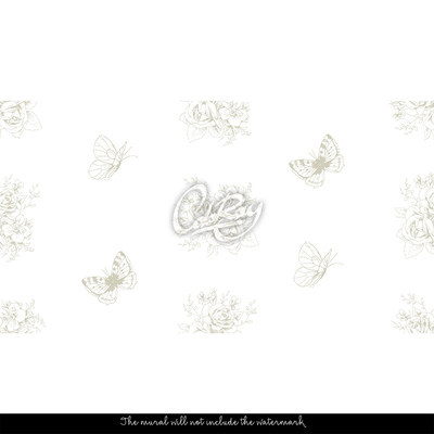 Papier peint adhésif Fleurs et papillons printaniers éclatants