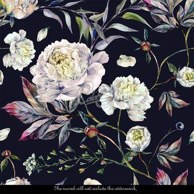 Tapisserie murale Une nuit qui sent les pivoines