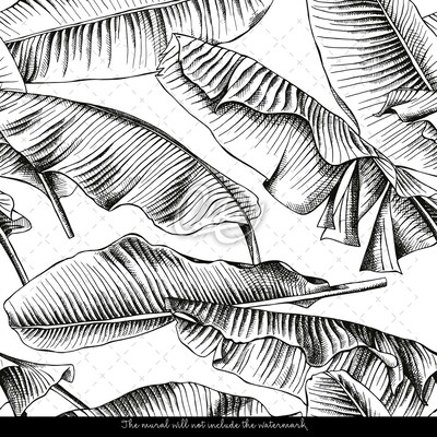 Papier peint Feuilles noires dans le vent