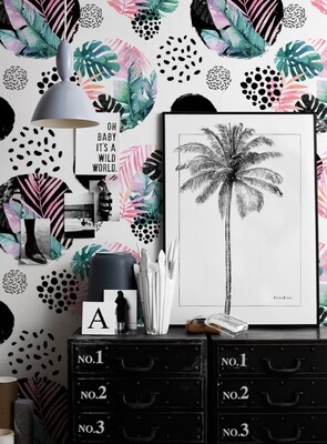 Papier peint panoramique Tropiques géométriques