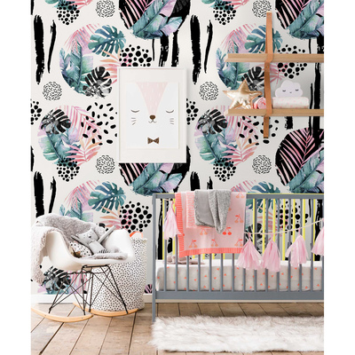 Papier peint Jungle arc-en-ciel