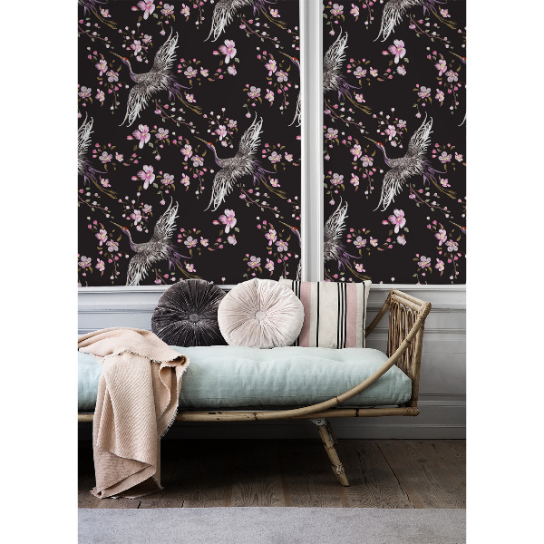 Papier peint adhésif Aigrettes chinoises en fleurs