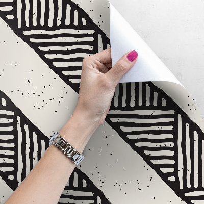 Tapisserie murale Motifs ethniques en noir et blanc