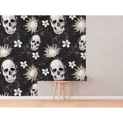 Papier peint Avec des fleurs sur leurs visages