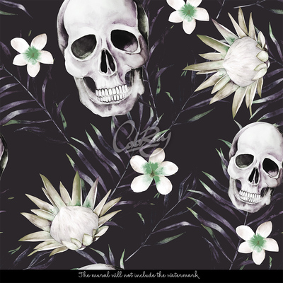 Papier peint Avec des fleurs sur leurs visages
