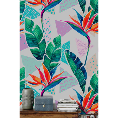 Tapisserie murale Jungle aux couleurs bohèmes